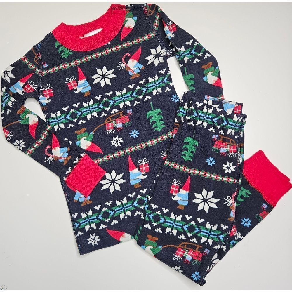 Hanna Andersson Gnome Long John Pajama Set, Navy, Size 90cm US Size 3 - Picture 6 of 6